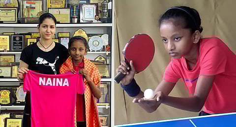 10-year-old Spurthi Naina is engrossed in making a name for herself in the national junior table tennis circuit. (Photo | Special arrangement)
