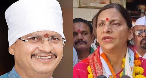 BJP MLA Shailendra Jain and Congress' Nidhi Sunil Jain. (Photos | twitter)