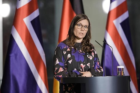 Iceland's Prime Minister Katrin Jakobsdottir speaks to the media in Berlin, Germany, Wednesday, Jan 25, 2023. (File Photo | AP)