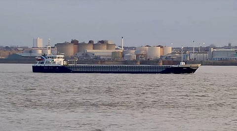 This grab taken on October 24, 2023 from an undated video shows the Verity cargo ship in Hamburg, northern Germany. (Photo | AFP)