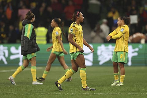 FILE - Jamaica's players leave at the end of the Women's World Cup round of 16 soccer match between Jamaica and Colombia in Melbourne, Australia, Tuesday, Aug. 8, 2023. (Photo | AP)