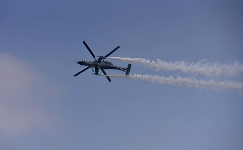 Representational Image: The maiden flight of the Light Utility Helicopter (LUH) prototype of state-run Hindustan Aeronautics Ltd (HAL) grabbed attention. (Photo| EPS Vinod Kumar T)