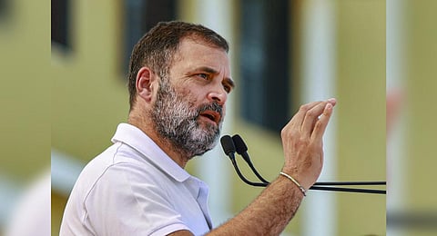 Congress leader Rahul Gandhi speaks during a public meeting ahead of Chhattisgarh Assembly elections at Bhanupratappur | PTI