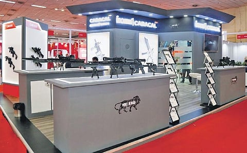 Hyderabad-based CARACAL-ICOMM displayed combat pistols, sub-machine guns, rifles and sniper rifles at Milipol from October 26 to 28 in New Delhi