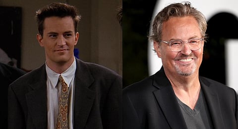Canadian American actor Matthew Perry as Chandler Bing in the sitcom 'Friends'.