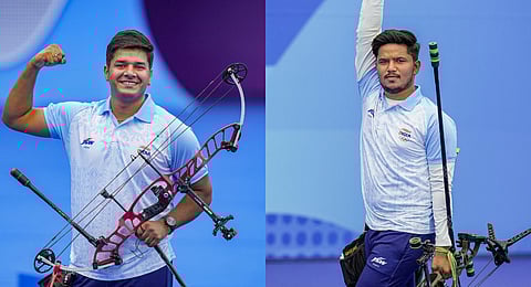 India's Abhishek Verma and Ojas Pravin Deotale.(Photo | PTI)
