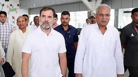 FILE: Congress leader Rahul Gandhi and former Chhattisgarh CM Bhupesh Baghel.