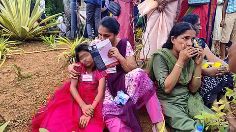 People outside the convention center after the blast (Photo | A Sanesh/EPS)