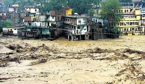 Inundated Chamoli village of Uttarakhand after a glacier burst in 2013 | pti file