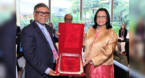 WHO SEARO Regional Director Dr Poonam Khetrapal Singh felicitated Bangladesh | Twitter @WHOSEARO