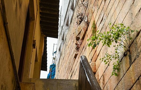 The stone wall is in need of urgent maintenance | M K Ashok Kumar