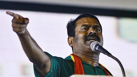 Naam Tamilar Katchi (NTK) party chief coordinator Senthamizhan Seeman. 