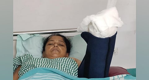 Manjula’s fingers were reattached by doctors at Hosmat Hospital. (Photo | Express)