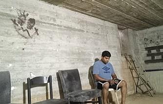 Lenard Fernandes from Vamanjoor near Mangaluru inside a bomb shelter at Herzilya in Israel | Express