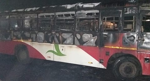 KSRTC bus torhed in Maharashtra