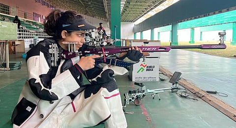 Indian shooter Shriyanka Sadangi. (Photo | Shriyanka Sadangi Twitter)