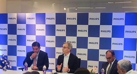 Roy Jakobs (centre) addressing media. (Photo | Special arrangement)