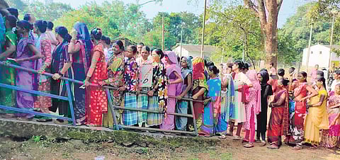 At hypersensitive Chintalnar polling station in strife torn Sukma district in Bastar