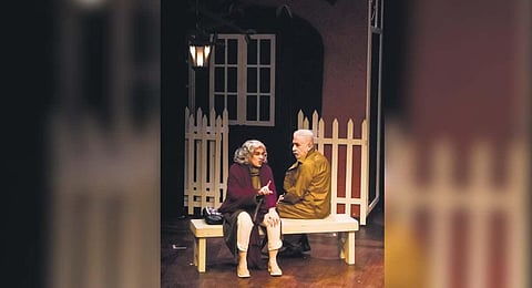 Naseeruddin Shah and Ratna Pathak Shah in a scene from the Old World |  Urmimala Bandyopadhyay.