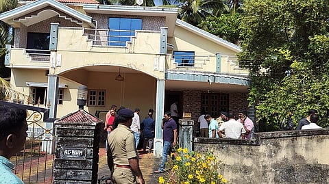 Police visit the house near Nejar where four people were murdered, on Sunday. (Photo | Express)