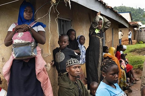FILE - Residents wait in line to receive the Ebola vaccine in Beni, Congo DRC on July 13, 2019. (Photo | AP)