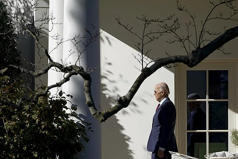 President Joe Biden walks out of the Oval Office and heads to the South Lawn at the White House in Washington, Tuesday, Nov 14, 2023. (Photo | AP)