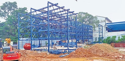 Construction work in progress at the MLCP facility at Palayam | B P Deepu