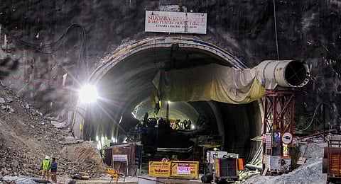 Rescue and relief operation underway after a portion of an under-construction tunnel in Silkyara collapsed | PTI