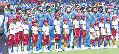 Team India against team Australia in the world cup match at MA Chidambaram cricket stadium on October 8, 2023. (Photo | Ashwin Prasath, EPS)