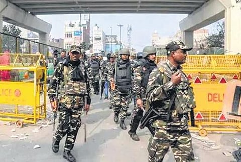 FILE - Security personnel patrolling during 2020 riots.