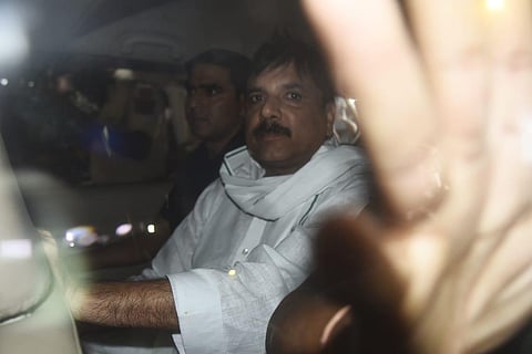 FILE - AAP MP Sanjay Singh taken into custody by the ED officials from his residence in New Delhi. (Photo | Parveen Negi, EPS)