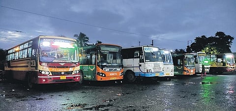 KSRTC buses parked at the Ernakulam bus stand | A Sanesh