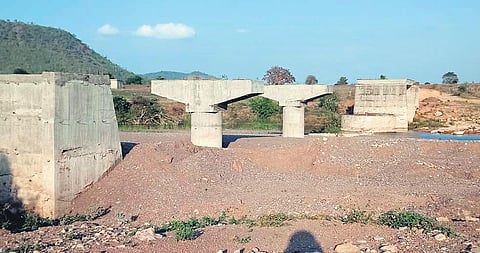 It’s not just the battered roads, even incomplete bridges like this one leave residents of Sirpur constituency facing problems in commuting, especially in the rainy season