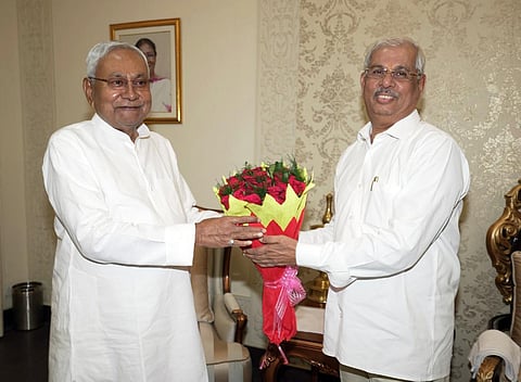 Bihar Chief Minister Nitish Kumar and Governor Rajendra Vishwanath Arlekar. (File Photo | ANI)
