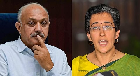 Delhi Chief Secretary Naresh Kumar and Revenue Minister Atishi