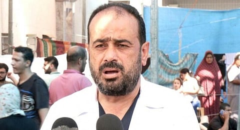 An image grab from a file handout video released by the Hamas Media Office, shows doctor Mohammad Abu Salmiya, director of Al-Shifa hospital in Gaza City.(Photo | AFP)