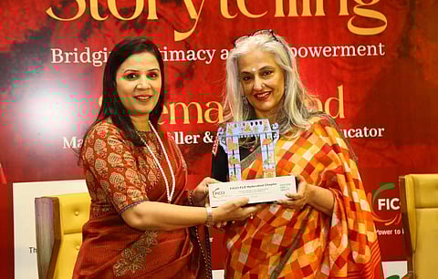 Seema Anand (R), a renowned storyteller and sexual health educator.