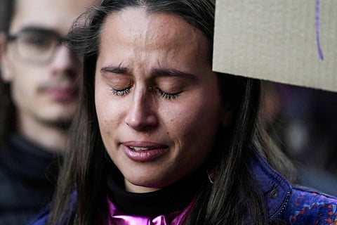 FILE - A student cries during a flash mob for Guilia Cecchettin, in Milan, Italy, Wednesday, Nov 22, 2023. (Photo | AP)