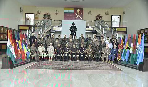 Military officers from 16 friendly Foreign Countries and the Indian Army underwent a fortnight-long training. (Photo | Twitter@ Indian Army)