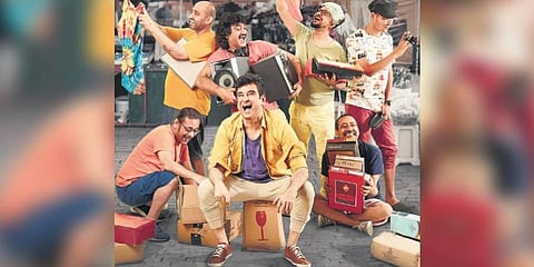 ​  Dr Palash Sen (centre) with members of Euphoria  ​