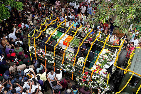 Bengaluru had a somber atmosphere on Saturday as hundreds of people gathered to bid adieu to the brave Captain M V Pranjal. (Photo | Shashidhar Byrappa)