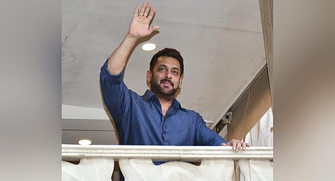 File | 3.5.2022: Bollywood actor Salman Khan greets his fans on the occasion of Eid-ul-Fitr in Mumbai. (PTI)