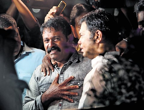 MP Hibi Eden consoling Roy Georgekutty, father of the deceased Ann Ruftha | Shiyami