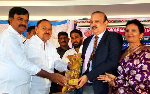 The felicitation took place at IMA Hall in Kadapa on Sunday. (Photo | Express)