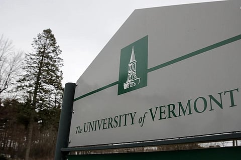 FILE - A sign on the University of Vermont campus in Burlington, Vt., is pictured on March 11, 2020. (Photo | AP)