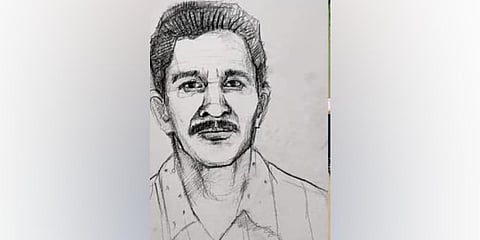 Sketch of the man suspected of abducting a six-year-old girl from Oyoor