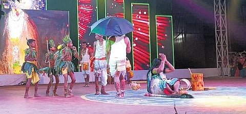 Artistes performing on the second day of Parab festival 2023 in Koraput | Express