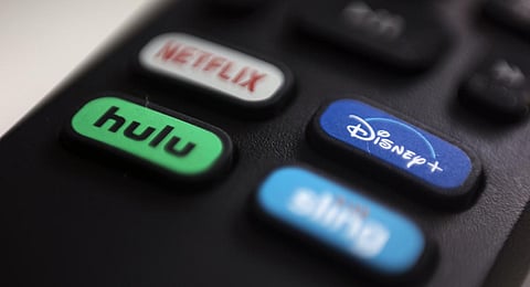 The logos for streaming services Netflix, Hulu, Disney Plus. (Photo | AP)