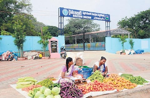 Though an integrated market has been built, shops are yet to be allotted to the vendors.