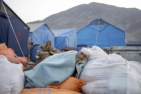 An Afghan refugee rests in a camp near the Torkham Pakistan-Afghanistan border, Saturday, Nov 4, 2023. (Photo | AP)